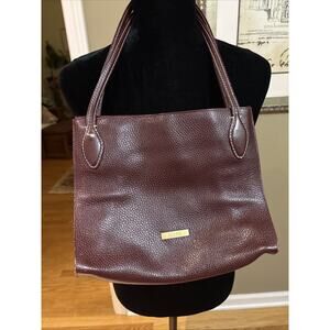 Desmo Italy pebbled leather handbag 2 strap inside zip pocket 2 comparments Wine